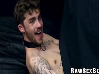 Big dicked stud Logan Carter raw breeds a tight asshole of bottom Scott Bisset
