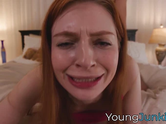 Teen Maya Kendricks eyes roll back in ecstasy during doggystyle