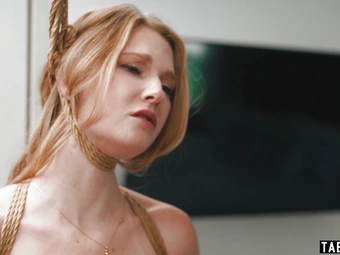 MILF mistress commanding tied lesbian slaves Casey Calvert and Ashley Lane