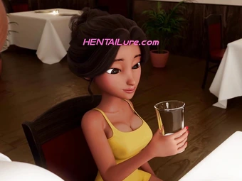 Personal Service ● Restaurant Bliss: Busty Waitress Sucks Shemale Cock Under Table