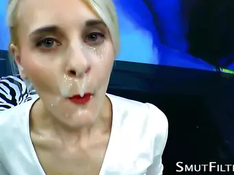 Fetish skank gulps sperm